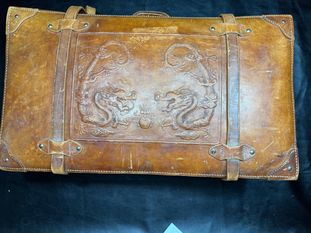 Vintage Leather Dragon Suitcase