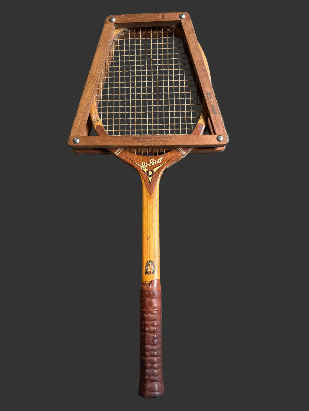 Vintage wooden tennis racket in excellent condition