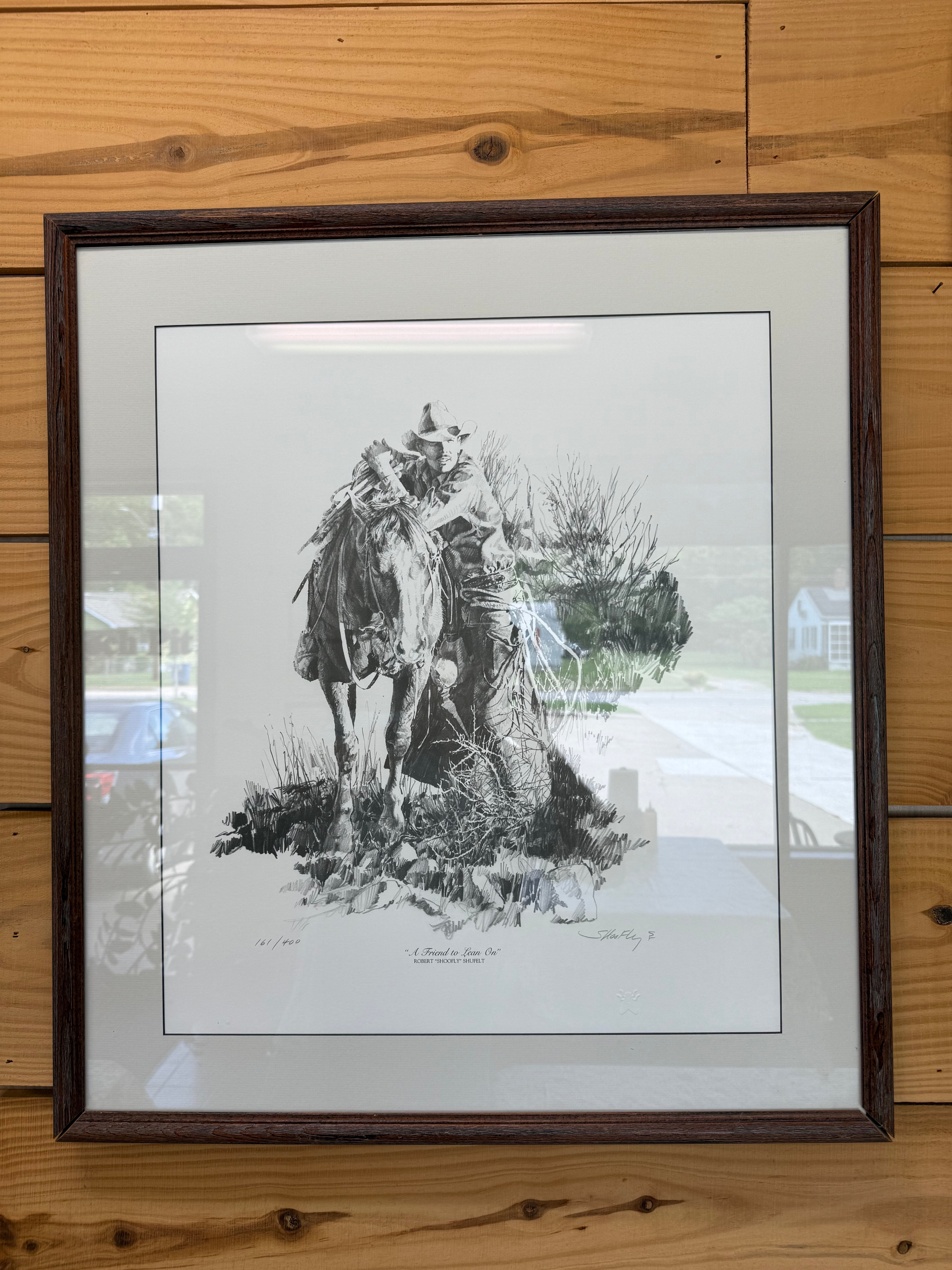 A Friend to Lean On print by Robert Shoofly Shirley, signed and embossed 161 of 400