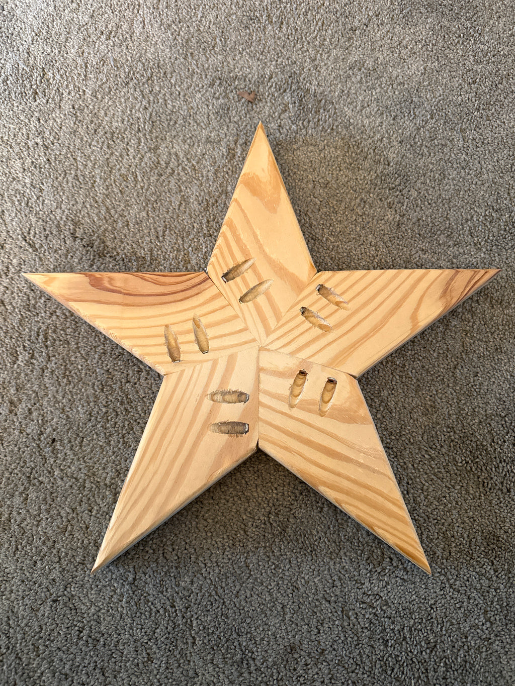 handmade wooden star decoration