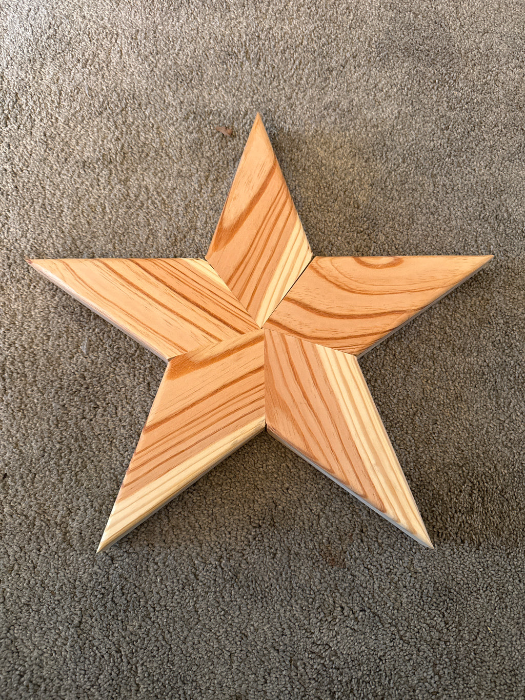 15-inch handmade wooden five-pointed Texas star wall decoration