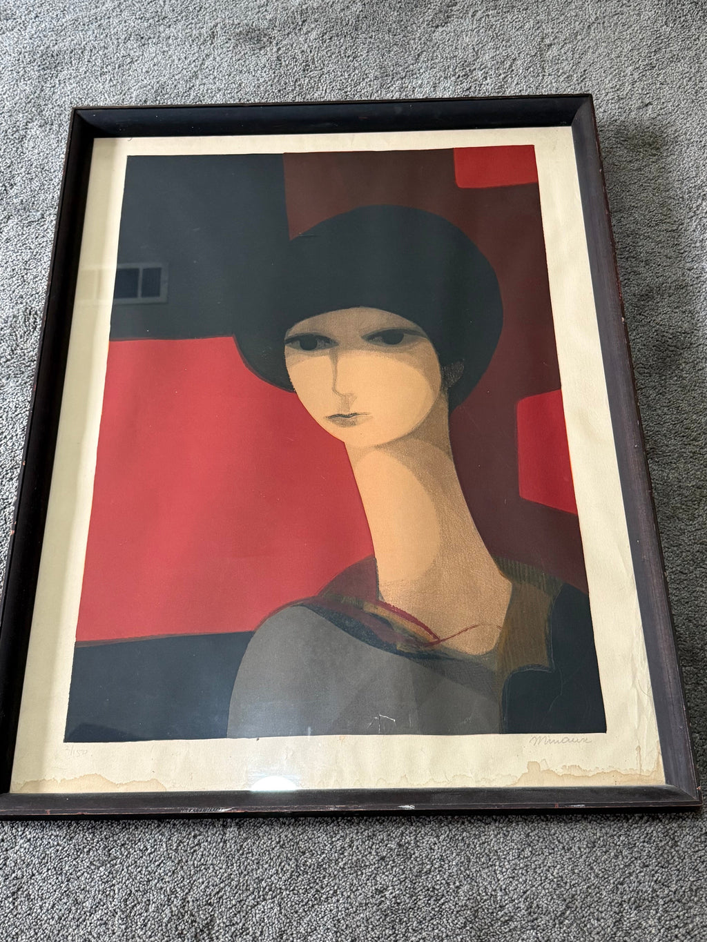 Andre Minaux original lithograph, pencil signed and numbered 2 of 150, framed