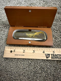 Stainless steel Bass collector knife in wooden display case