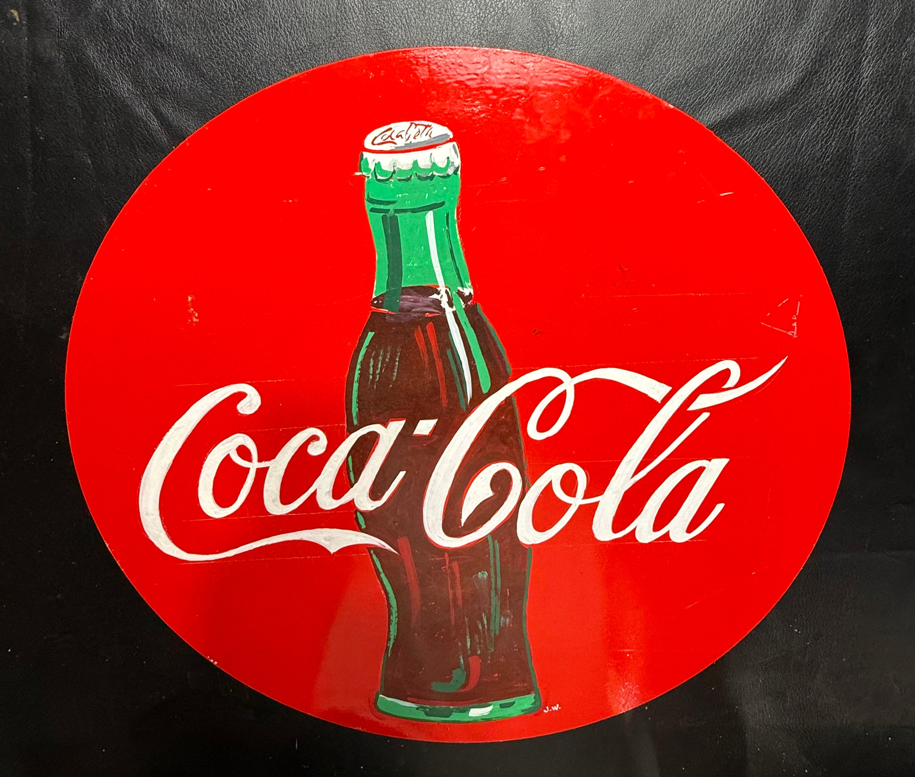 Hand Painted Coca-Cola Metal Sign