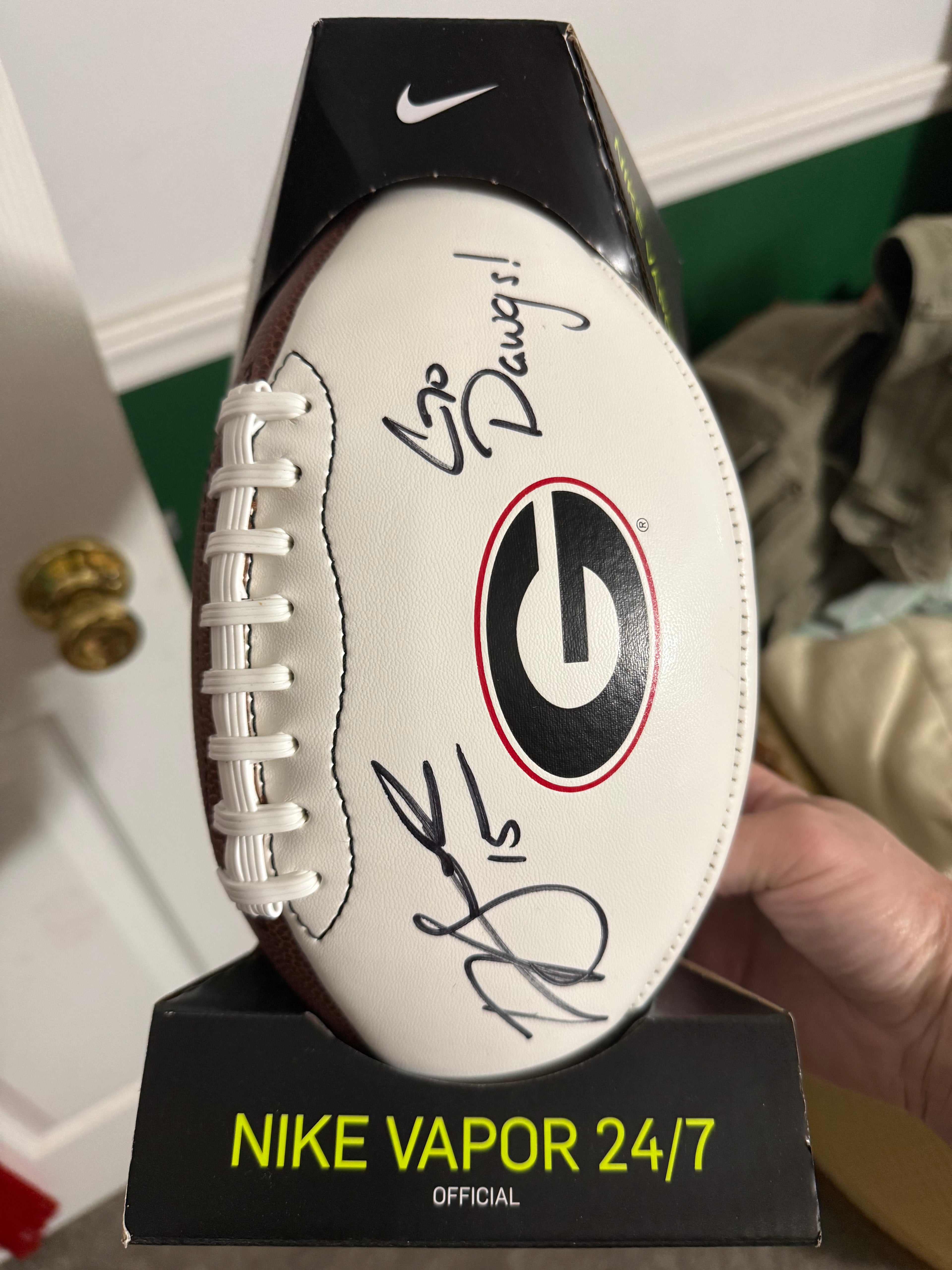Carson Beck Georgia Bulldogs Autographed White Panel Football